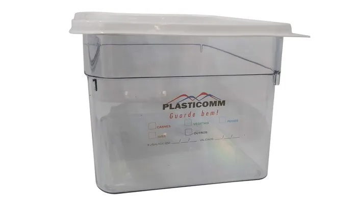 Caixa Quadrada Transparente 6L REF 414, 22 × 22 × 18 cm | 6 Litros | Tampa inclusa