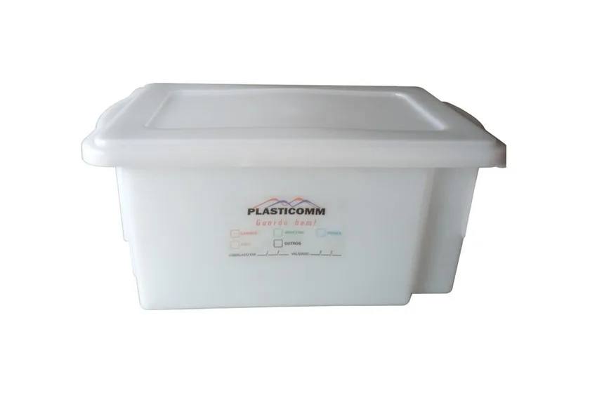 Caixa Empilhável 7,5L REF 345, 35 × 22 × 16 cm | 7,5 Litros | Branca | Tampa inclusa | Fabricada em…