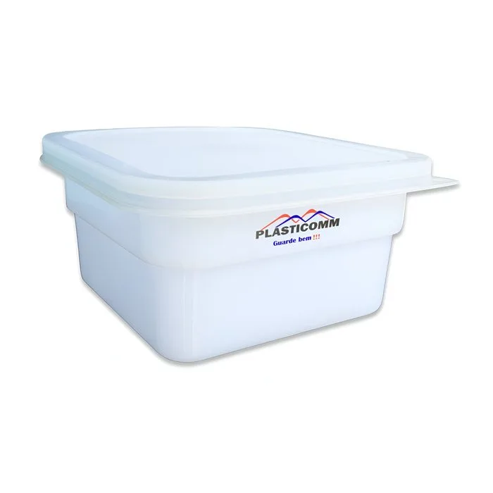 Caixa Quadrada Branca 2L REF 401, 19 × 19 × 9 cm | 2 Litros | Tampa inclusa | Fabricada em polietileno…