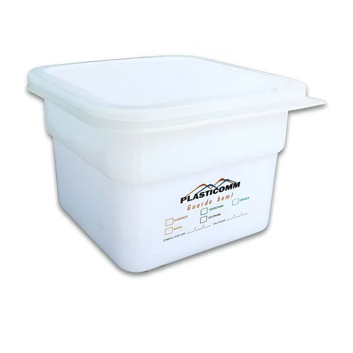 Caixa Quadrada Branca 3L REF 402, 19 × 19 × 13 cm | 3 Litros | Tampa inclusa | Fabricada em polietileno…