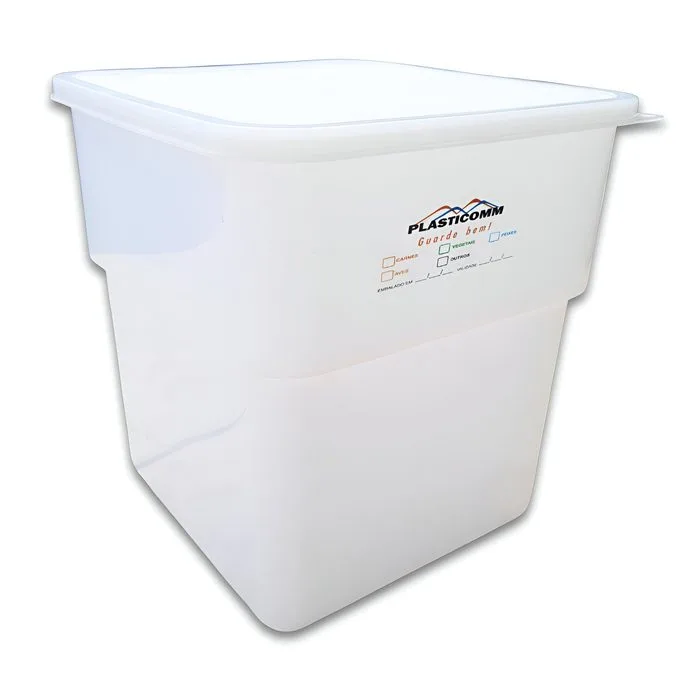 Caixa Quadrada Branca 18L REF 406, 29 × 29 × 31 cm | 18 Litros | Tampa inclusa | Fabricada em polietileno…