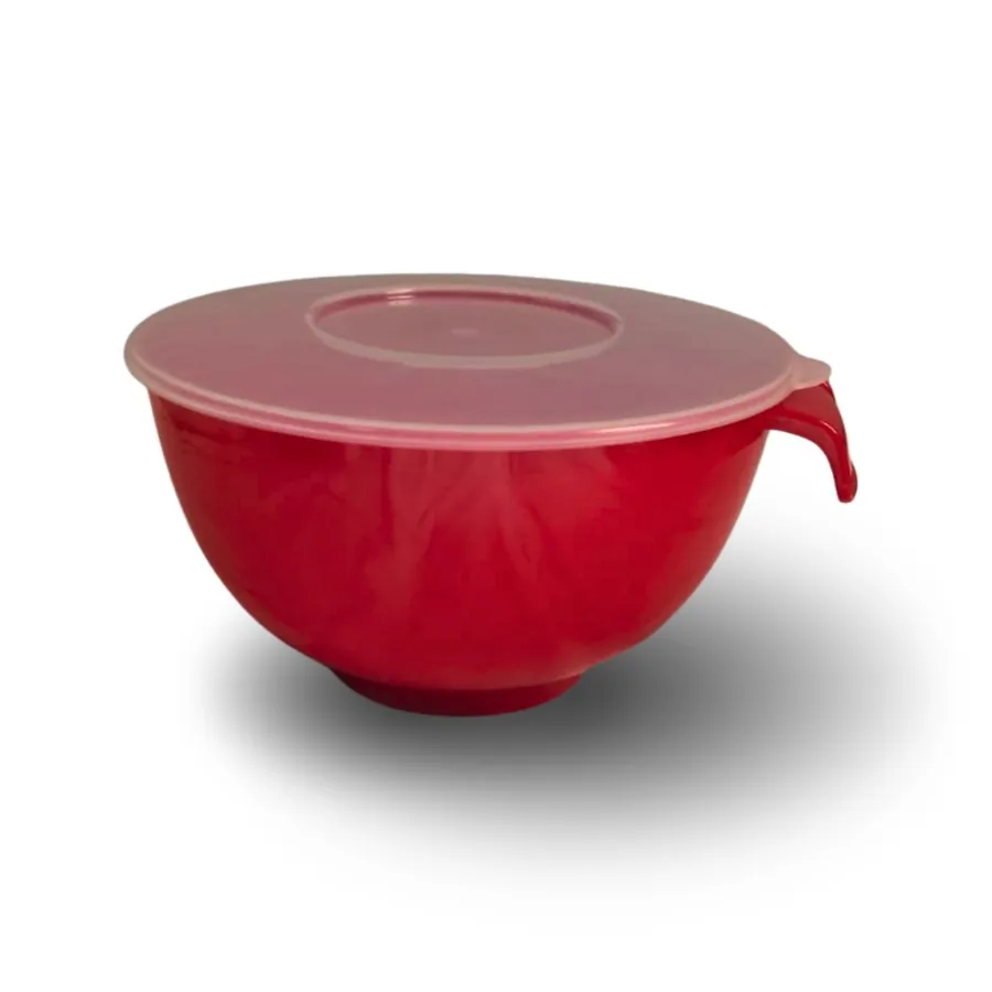 Tigela Profissional 1L REF 160, cor Vermelho com tampa